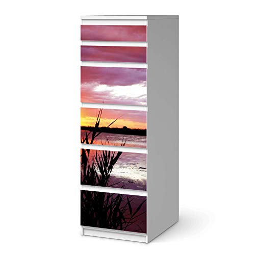 Möbel-Tattoo passend für IKEA Malm Kommode 6 Schubladen (schmal) I Möbelfolie - Möbel-Aufkleber Folie Tattoo I Deko DIY für Wohnzimmer und Schlafzimmer - Design: Dream away von creatisto