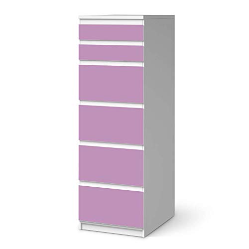 Möbel-Tattoo passend für IKEA Malm Kommode 6 Schubladen (schmal) I Möbelsticker - Möbel-Sticker Aufkleber Folie I Innendekoration für Esszimmer, Wohnzimmer - Design: Flieder Light von creatisto