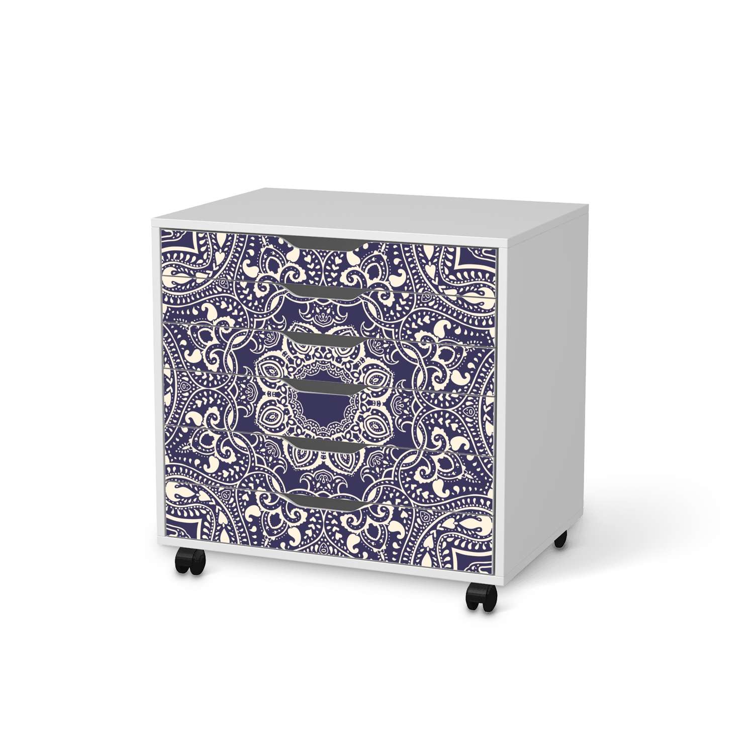 M?belfolie IKEA Alex Rollcontainer 6 Schubladen - Design: Blue Mandala von creatisto