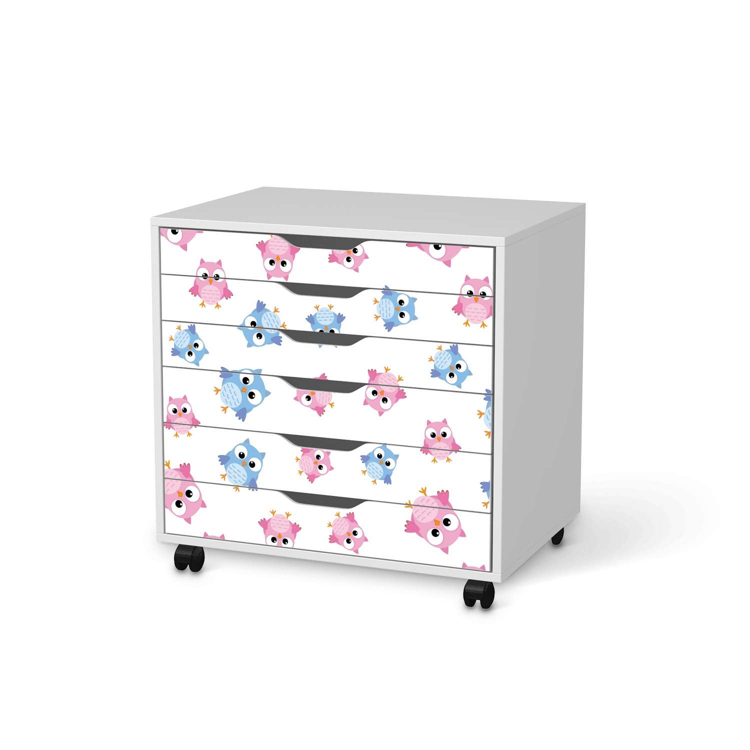 M?belfolie IKEA Alex Rollcontainer 6 Schubladen - Design: Eulenparty M?belfolie IKEA Alex Rollcontainer 6 Schubladen - Design: Eulenparty von creatisto