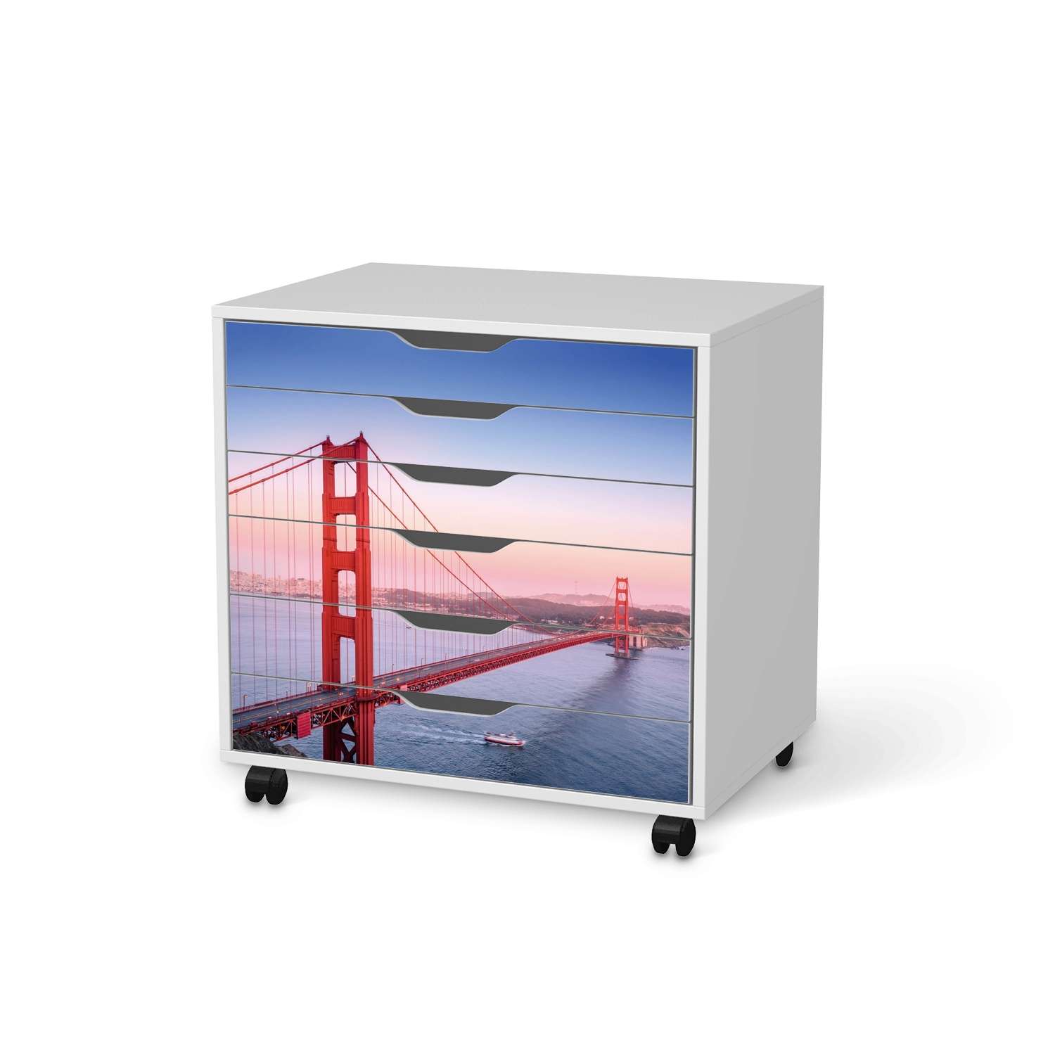 M?belfolie IKEA Alex Rollcontainer 6 Schubladen - Design: Golden Gate von creatisto