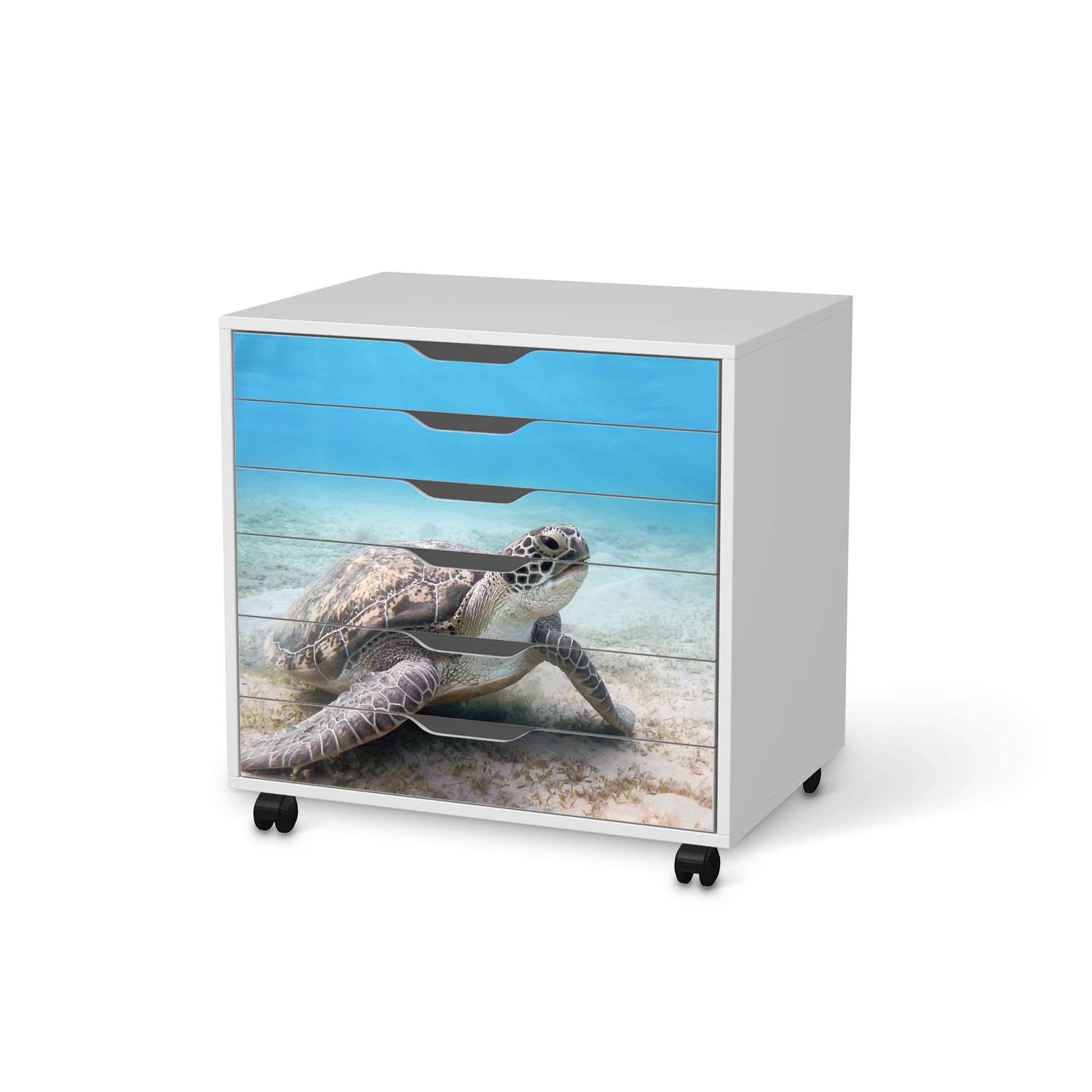 M?belfolie IKEA Alex Rollcontainer 6 Schubladen - Design: Green Sea Turtle von creatisto