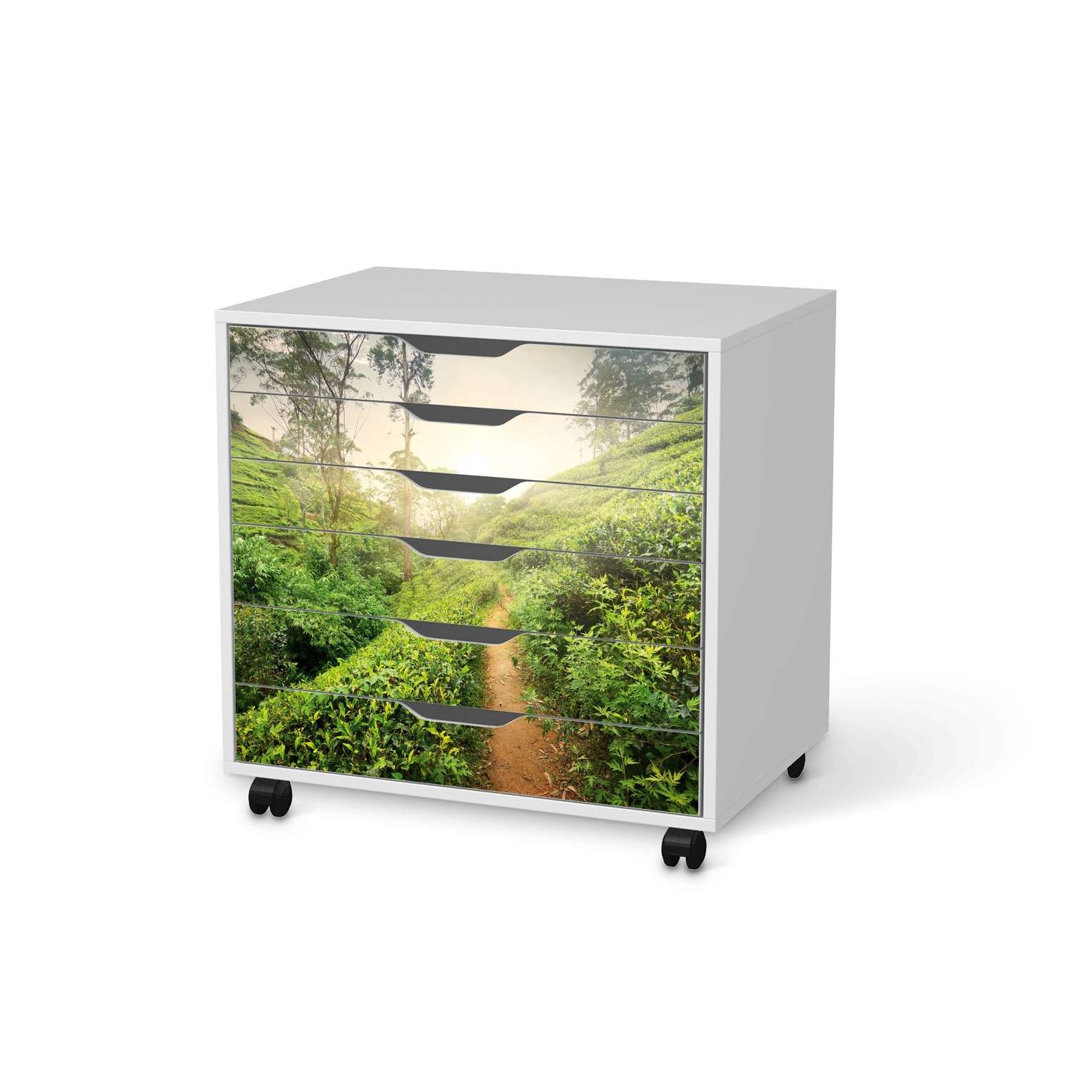 M?belfolie IKEA Alex Rollcontainer 6 Schubladen - Design: Green Tea Fields von creatisto