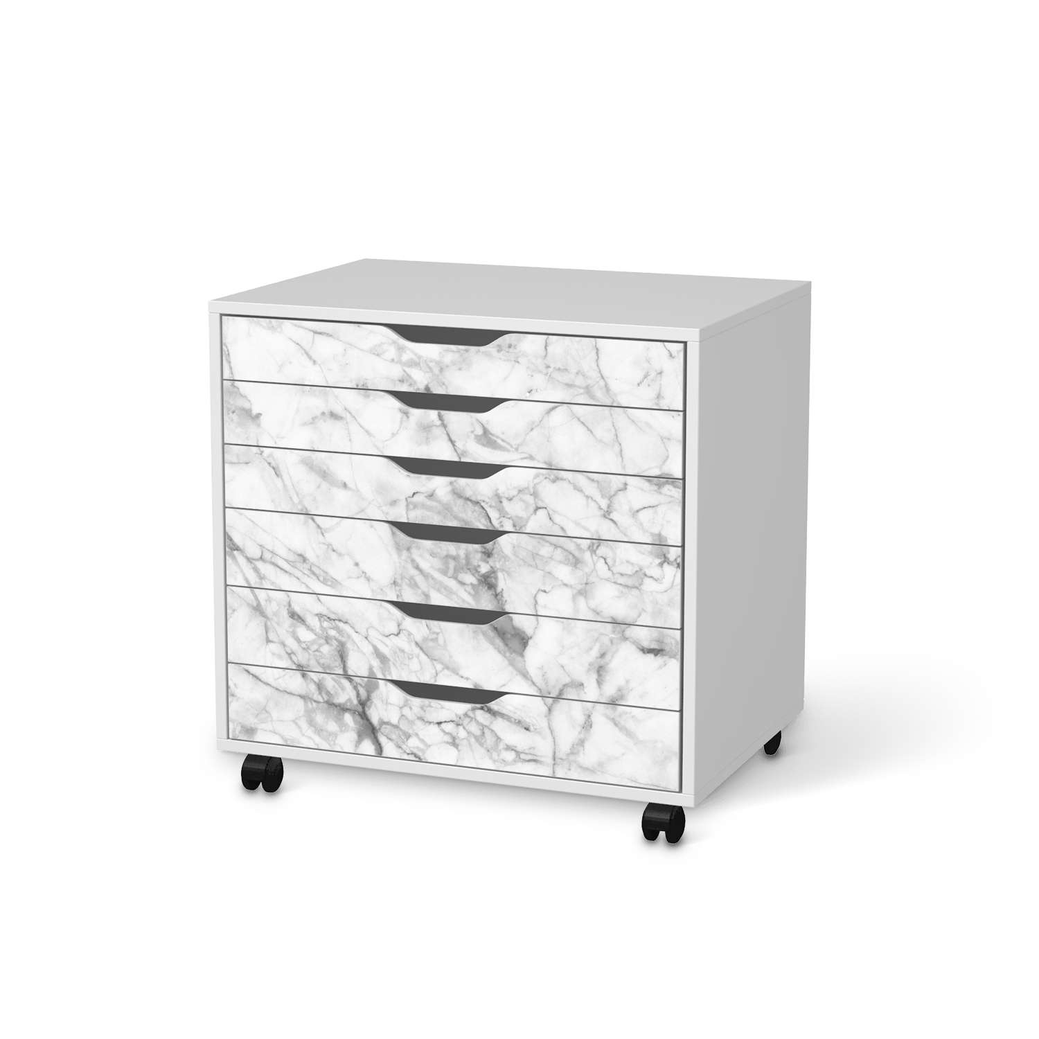 M?belfolie IKEA Alex Rollcontainer 6 Schubladen - Design: Marmor wei? von creatisto
