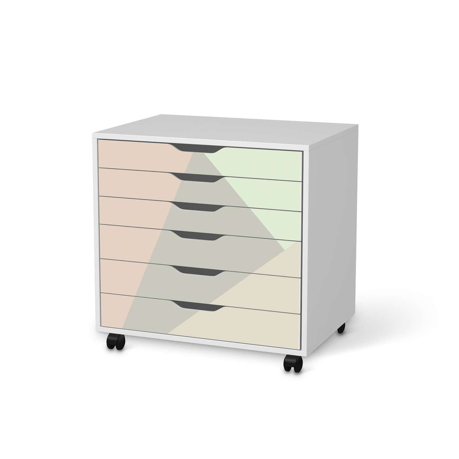 M?belfolie IKEA Alex Rollcontainer 6 Schubladen - Design: Pastell Geometrik von creatisto