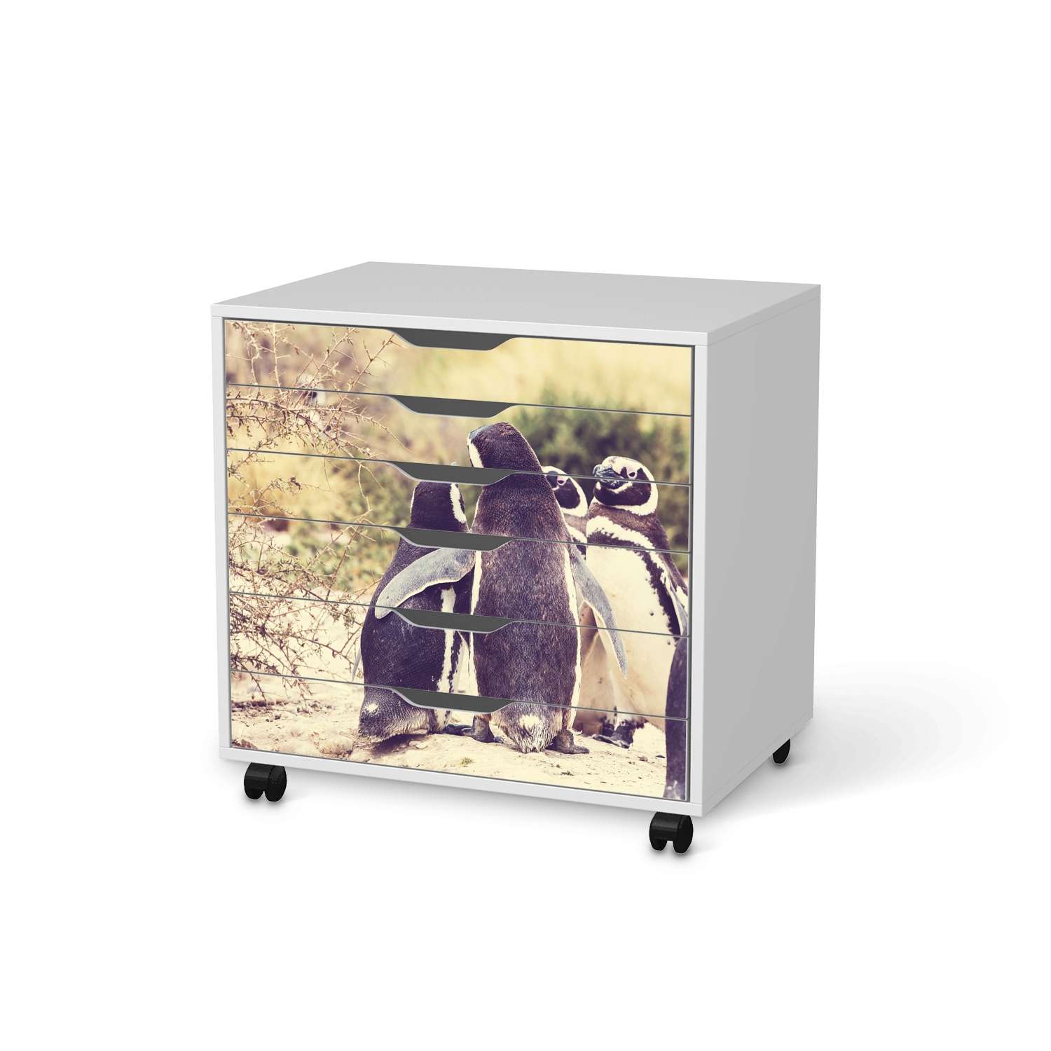 M?belfolie IKEA Alex Rollcontainer 6 Schubladen - Design: Pingu Friendship von creatisto