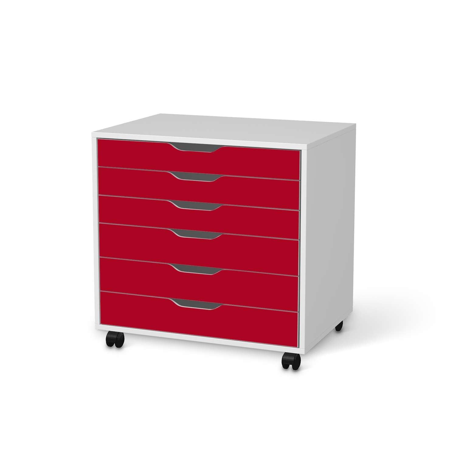 M?belfolie IKEA Alex Rollcontainer 6 Schubladen - Design: Rot Dark von creatisto