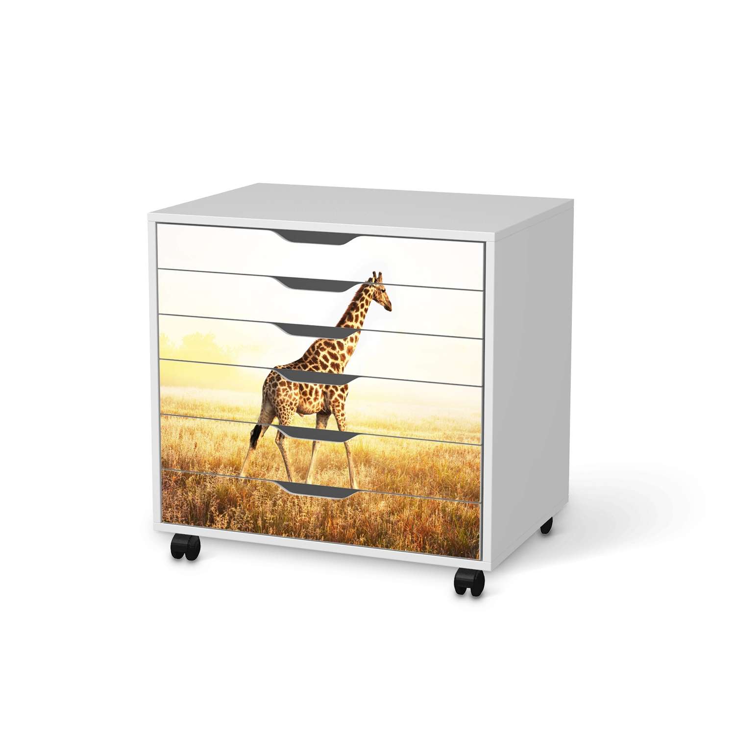 M?belfolie IKEA Alex Rollcontainer 6 Schubladen - Design: Savanna Giraffe von creatisto