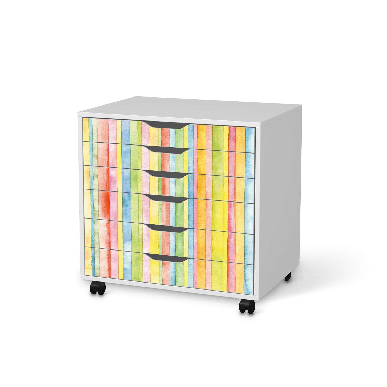M?belfolie IKEA Alex Rollcontainer 6 Schubladen - Design: Watercolor Stripes von creatisto