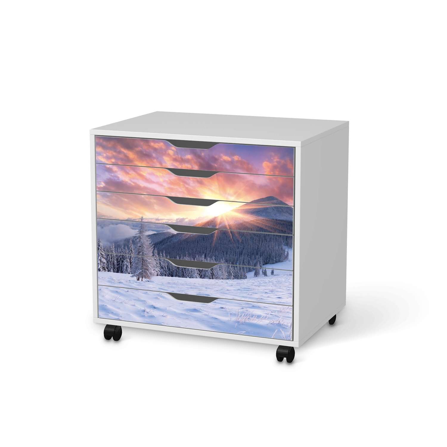 M?belfolie IKEA Alex Rollcontainer 6 Schubladen - Design: Zauberhafte Winterlandschaft von creatisto