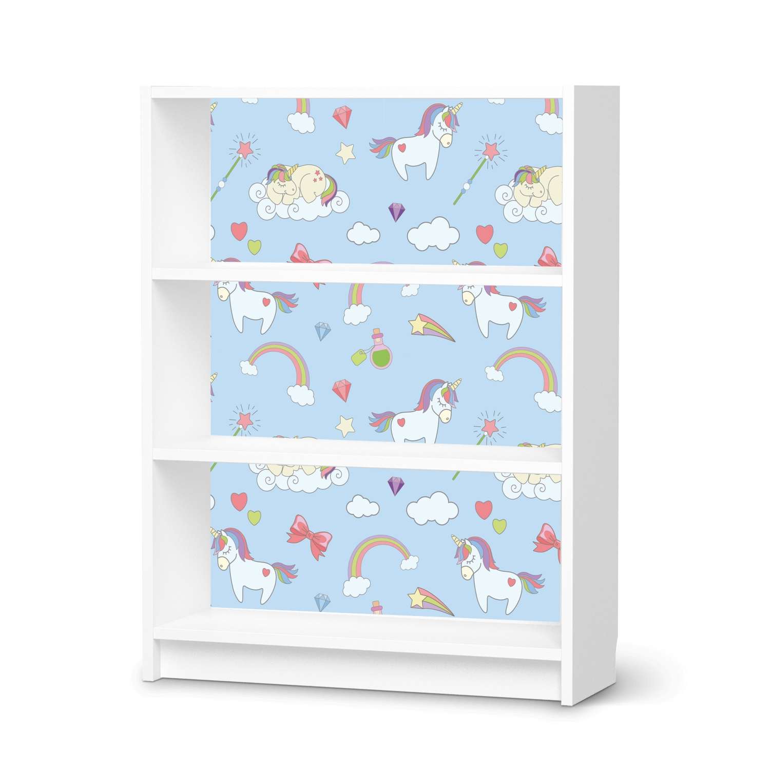 M?belfolie IKEA Billy Regal 3 F?cher - Design: Rainbow Unicorn M?belfolie IKEA Billy Regal 3 F?cher - Design: Rainbow Unicorn von creatisto