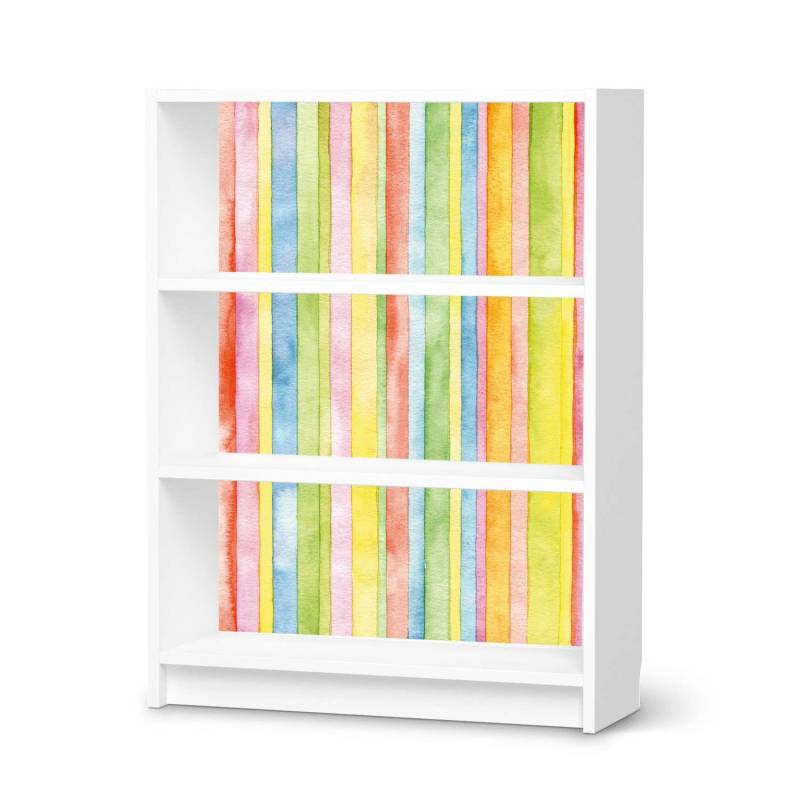M?belfolie IKEA Billy Regal 3 F?cher - Design: Watercolor Stripes von creatisto