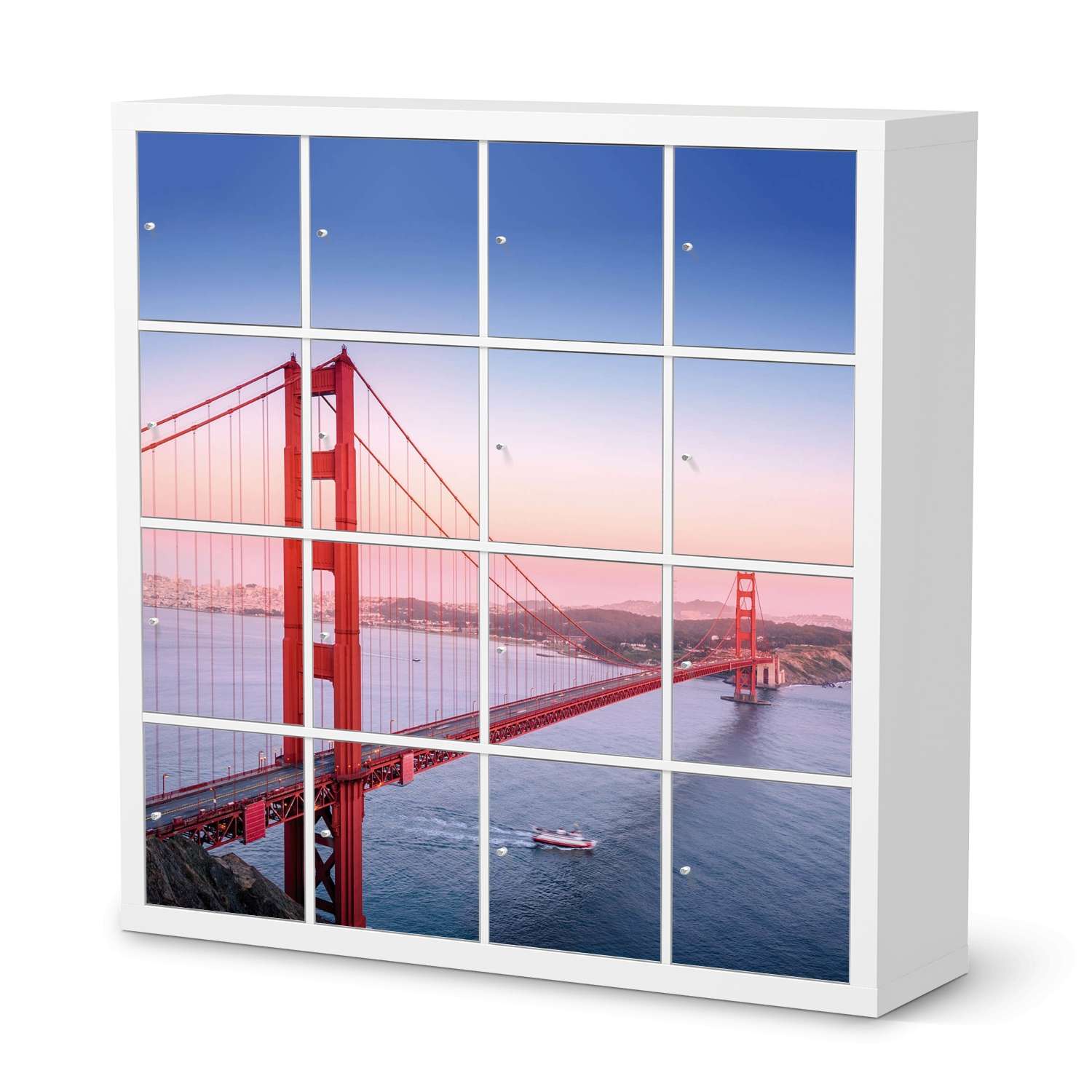 M?belfolie IKEA Kallax Regal 16 T?ren - Design: Golden Gate von creatisto