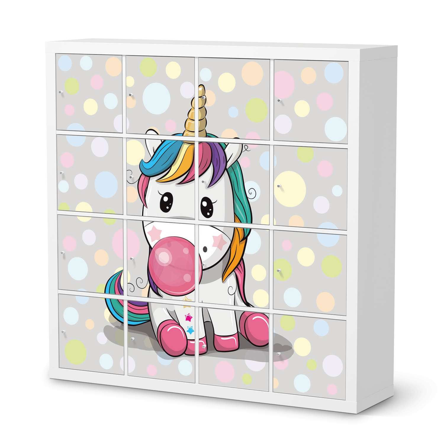 M?belfolie IKEA Kallax Regal 16 T?ren - Design: Rainbow das Einhorn von creatisto