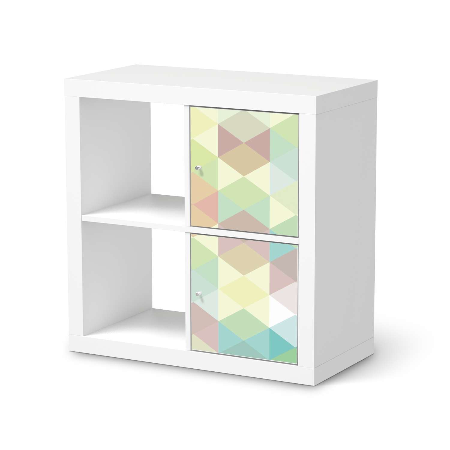 M?belfolie IKEA Kallax Regal 2 T?ren (hoch) - Design: Melitta Pastell Geometrie von creatisto