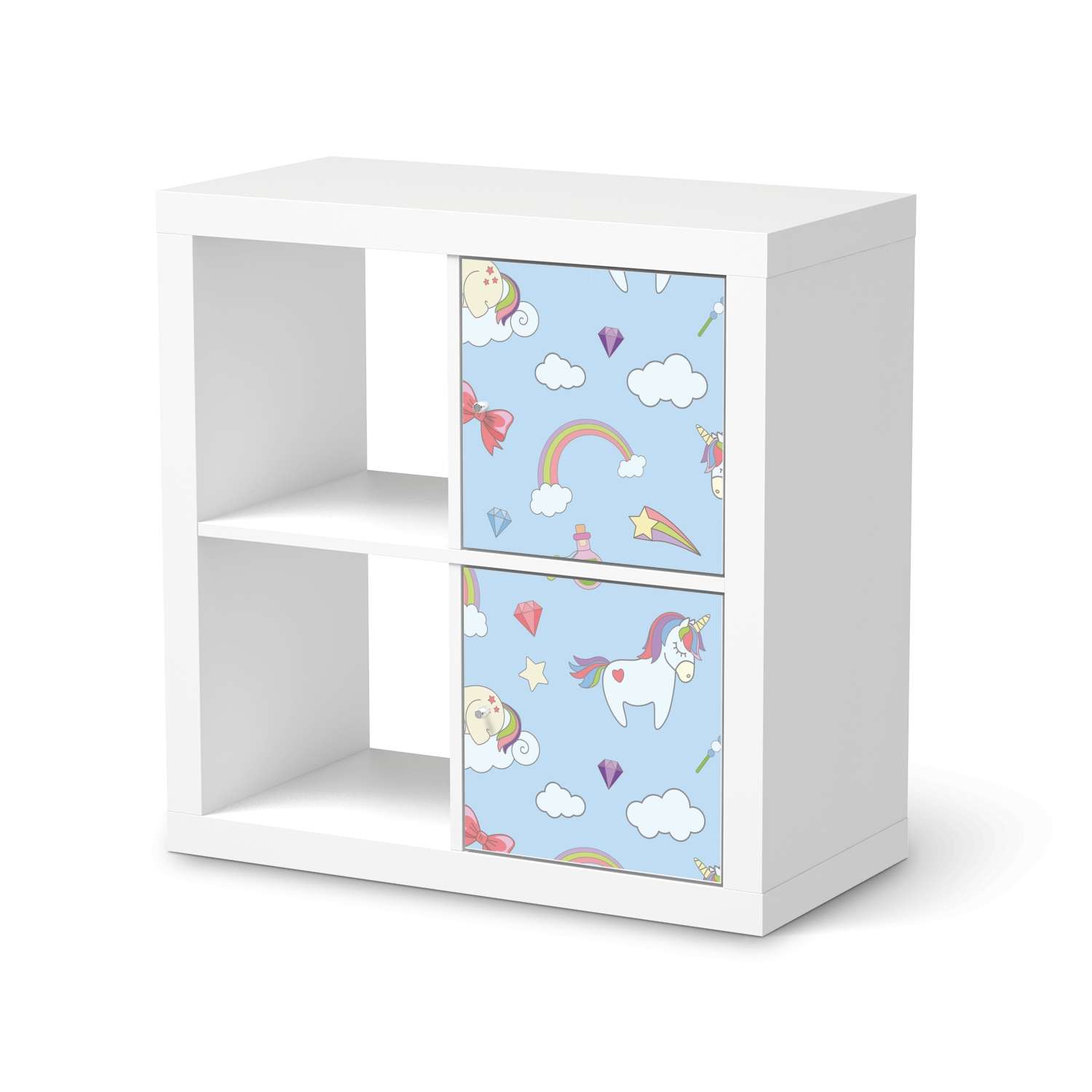 M?belfolie IKEA Kallax Regal 2 T?ren (hoch) - Design: Rainbow Unicorn von creatisto