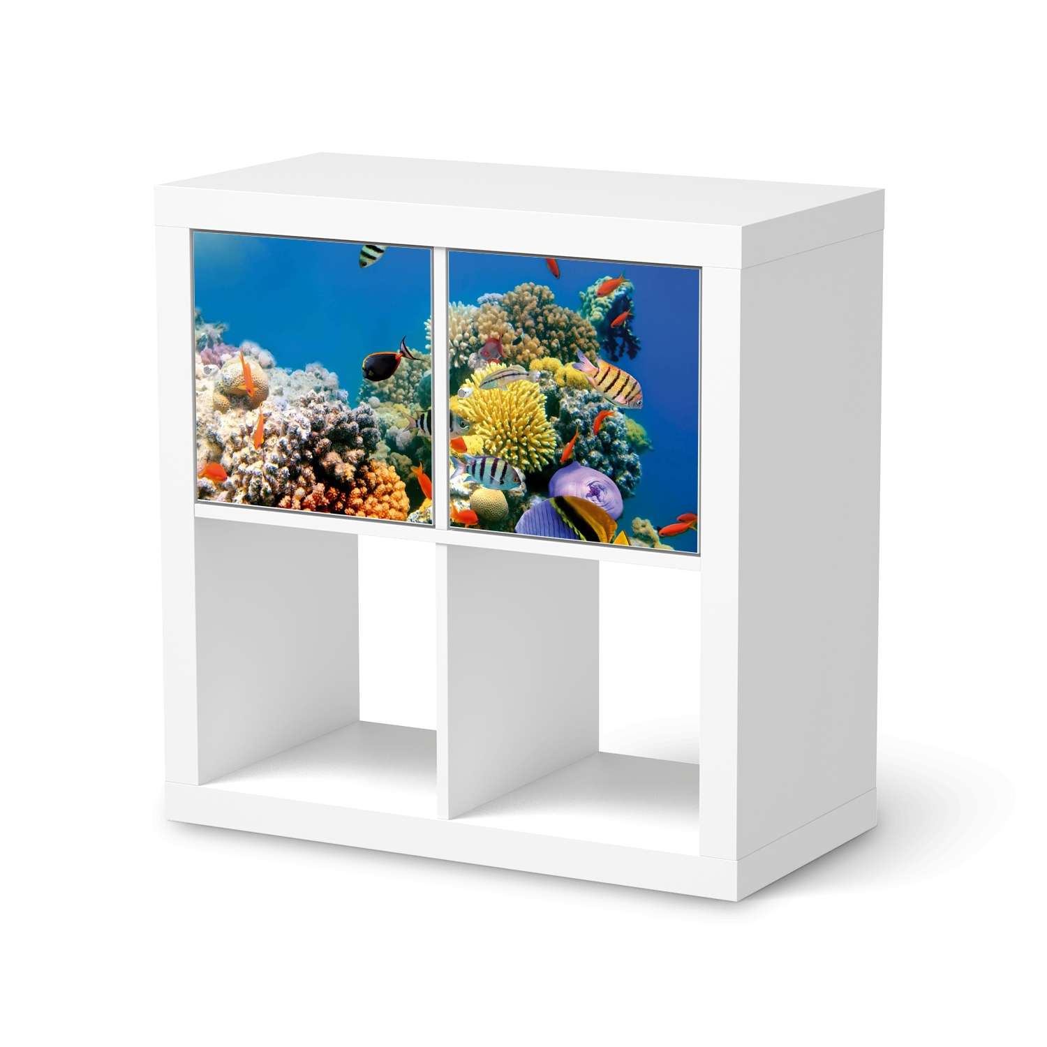 M?belfolie IKEA Kallax Regal 2 T?ren (quer) - Design: Coral Reef von creatisto