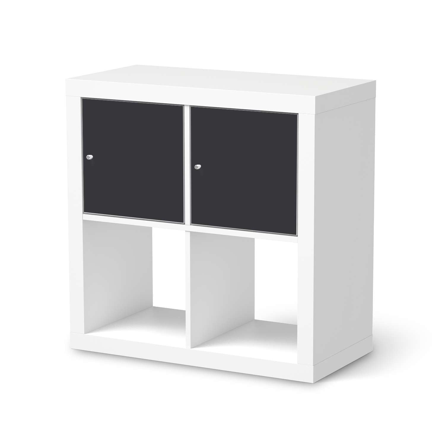 M?belfolie IKEA Kallax Regal 2 T?ren (quer) - Design: Grau Dark von creatisto
