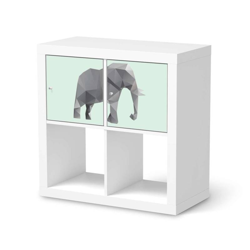 M?belfolie IKEA Kallax Regal 2 T?ren (quer) - Design: Origami Elephant von creatisto