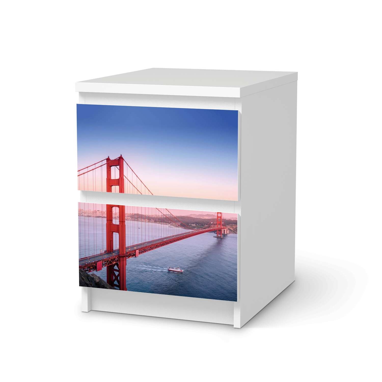 M?belfolie IKEA Malm Kommode 2 Schubladen - Design: Golden Gate von creatisto