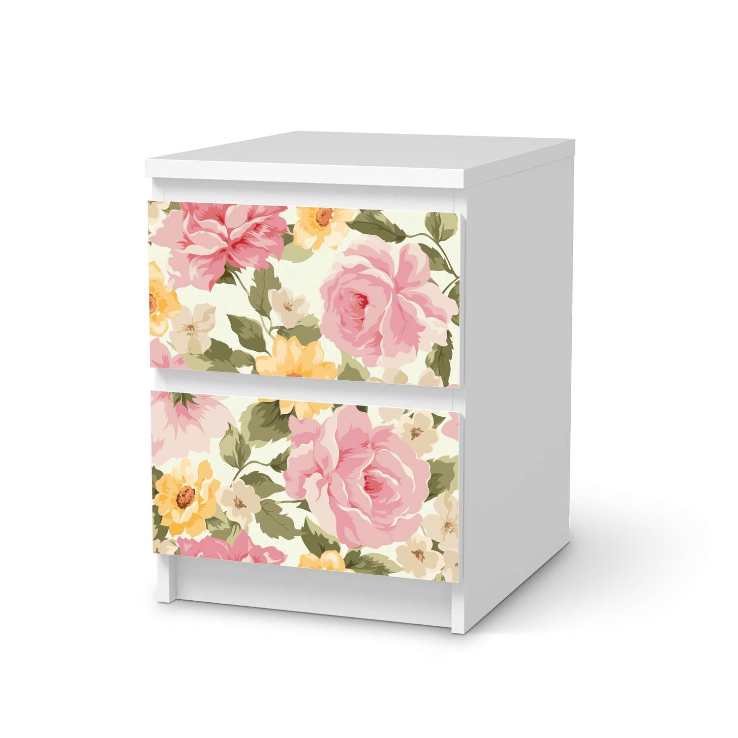 M?belfolie IKEA Malm Kommode 2 Schubladen - Design: Vintage Flowers von creatisto