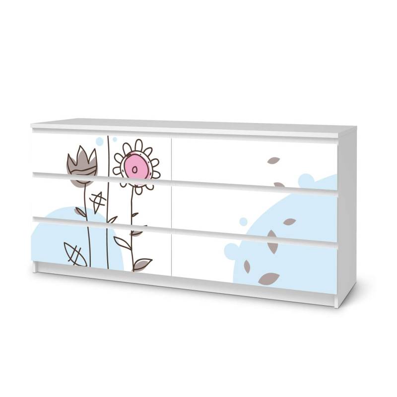 M?belfolie IKEA Malm Kommode 6 Schubladen (breit) - Design: Flowers 3 von creatisto