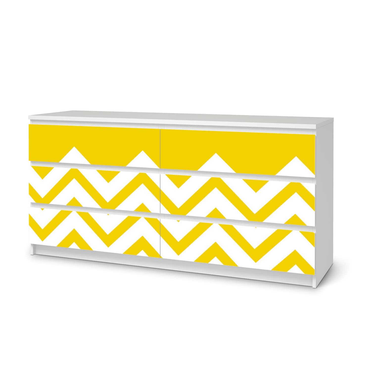 M?belfolie IKEA Malm Kommode 6 Schubladen (breit) - Design: Gelbe Zacken von creatisto
