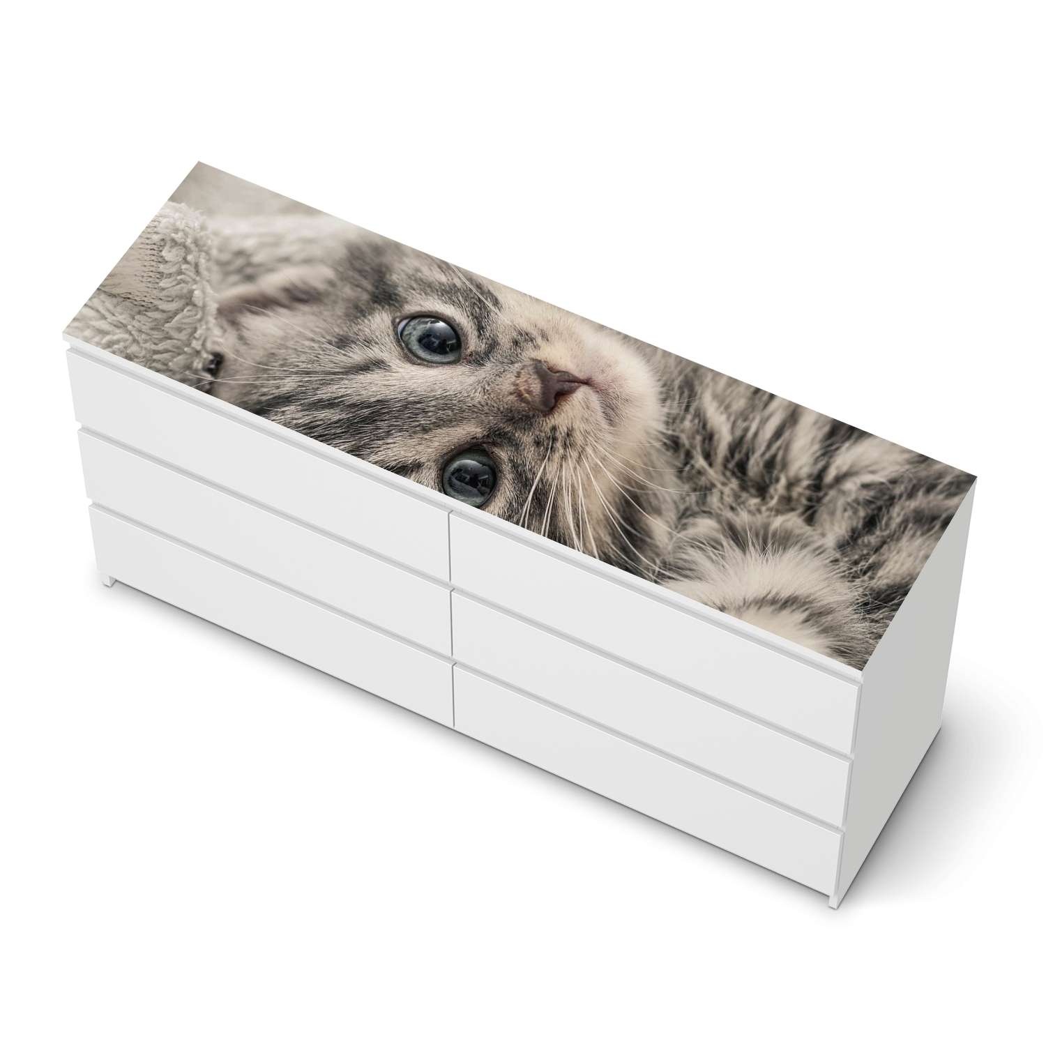M?belfolie IKEA Malm Kommode 6 Schubladen (breit) [oben] - Design: Kitty the Cat von creatisto