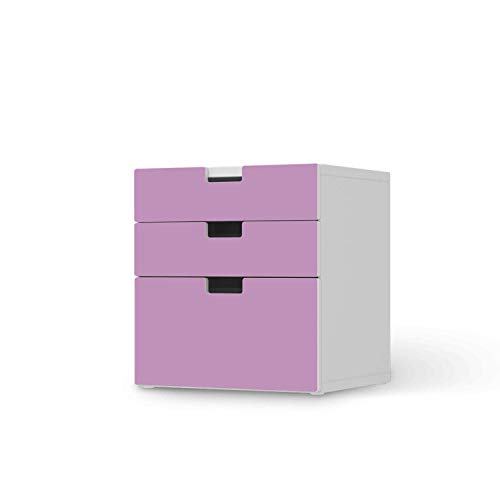 Möbelfolie für Kinder - passend für IKEA Stuva Kommode - 3 Schubladen (Kombination 1) I Tolle Möbelsticker für Kinderzimmer Einrichtung I Design: Flieder Light von creatisto