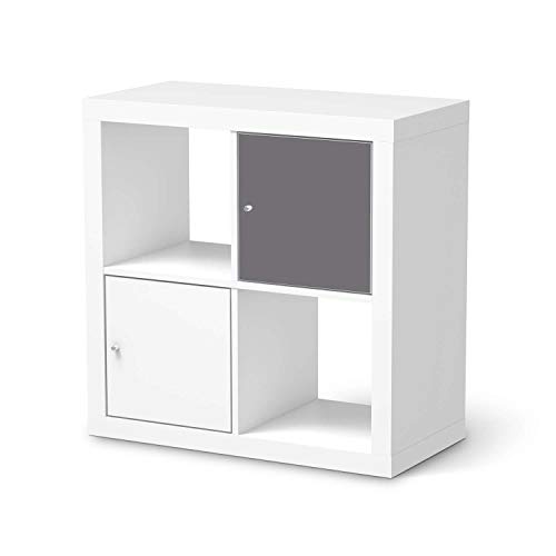 Möbelfolie passend für IKEA Kallax Regal 1 Türe I Möbeldeko - Möbel-Folie Tattoo Sticker I Wohn Deko Ideen für Wohnzimmer, Schlafzimmer - Design: Grau Light von creatisto