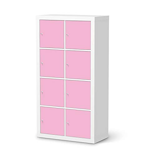 Möbelfolie passend für IKEA Kallax Regal 8 Türen I Möbelsticker - Möbel-Tattoo Sticker Aufkleber I Deko Ideen Wohnung für Schlafzimmer, Wohnzimmer - Design: Pink Light von creatisto