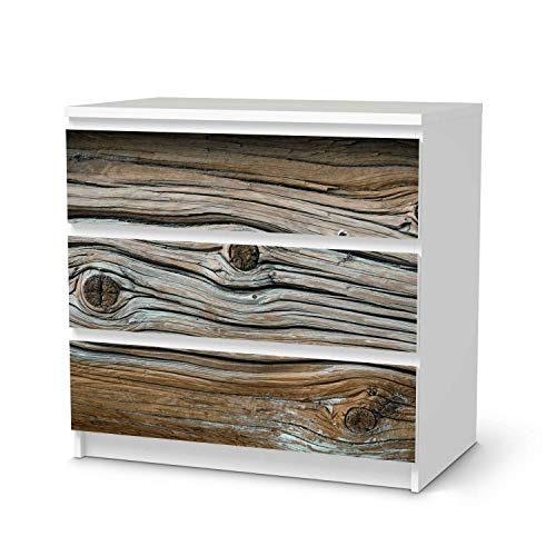 Möbelfolie passend für IKEA Malm Kommode 3 Schubladen I Möbeldeko - Möbel-Folie Tattoo Sticker I Wohn Deko Ideen für Wohnzimmer, Schlafzimmer - Design: Hochbejahrt von creatisto