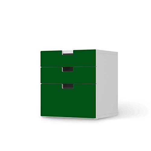 Möbelfolie selbstklebend für Kinder - passend für IKEA Stuva Kommode - 3 Schubladen (Kombination 1) I Tolle Möbelaufkleber für Kinder-Zimmer Deko I Design: Grün Dark von creatisto