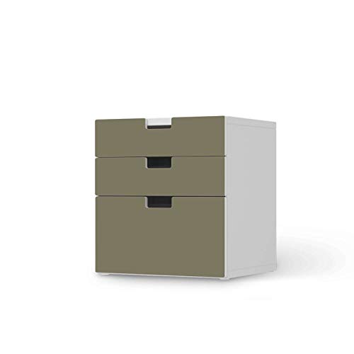 Möbelfolie selbstklebend für Kinder - passend für IKEA Stuva Kommode - 3 Schubladen (Kombination 1) I Tolle Möbeldeko für Kinderzimmer Deko I Design: Braungrau Light von creatisto