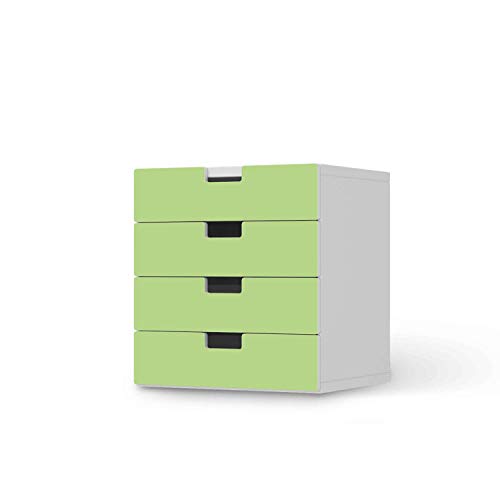 Möbelfolie selbstklebend für Kinder - passend für IKEA Stuva Kommode - 4 Schubladen I Tolle Möbelaufkleber für Kinder-Zimmer Deko I Design: Hellgrün Light von creatisto