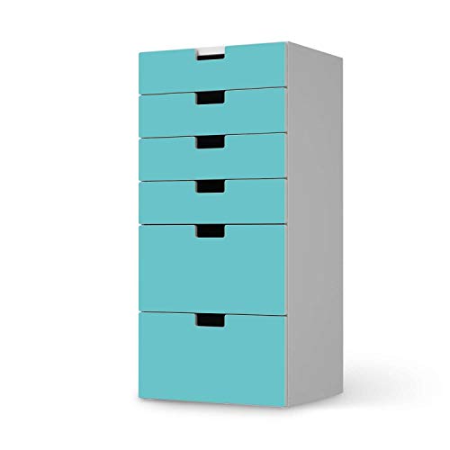 Möbelfolie selbstklebend für Kinder - passend für IKEA Stuva Kommode - 6 Schubladen I Tolle Möbelaufkleber für Kinder-Zimmer Deko I Design: Türkisgrün Light von creatisto