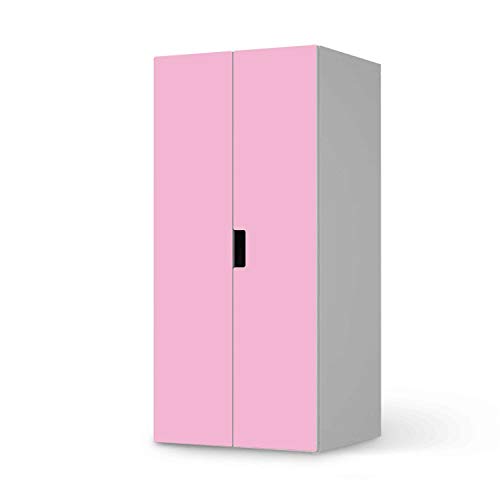 Möbelfolie selbstklebend für Kinder - passend für IKEA Stuva Schrank - 2 große Türen I Tolle Möbelaufkleber für Kinder-Zimmer Deko I Design: Pink Light von creatisto