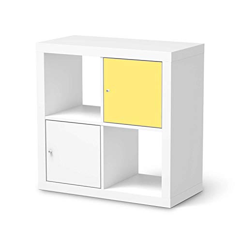 Möbelfolie selbstklebend passend für IKEA Kallax Regal 1 Türe I Möbelaufkleber - Möbel-Sticker Aufkleber Folie I Deko Wohnung für Schlafzimmer und Wohnzimmer - Design: Gelb Light von creatisto