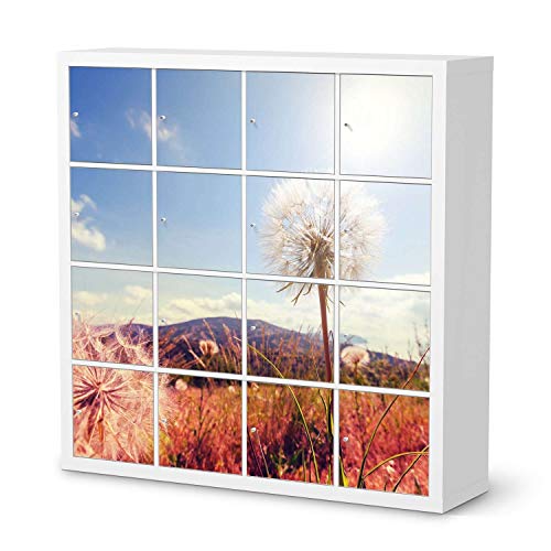 Möbelfolie selbstklebend passend für IKEA Kallax Regal 16 Türen I Möbelaufkleber - Möbel-Sticker Aufkleber Folie I Deko Wohnung für Schlafzimmer und Wohnzimmer - Design: Dandelion von creatisto