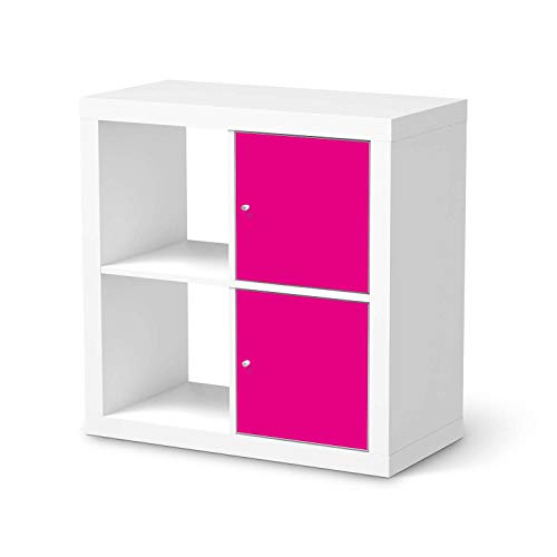 Möbelfolie selbstklebend passend für IKEA Kallax Regal 2 Türen Hoch I Möbelaufkleber - Möbel-Sticker Aufkleber Folie I Deko Wohnung für Schlafzimmer und Wohnzimmer - Design: Pink Dark von creatisto