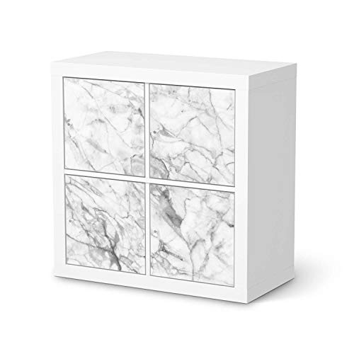 Möbelfolie selbstklebend passend für IKEA Kallax Regal 4 Türen I Möbelaufkleber - Möbel-Sticker Aufkleber Folie I Deko Wohnung für Schlafzimmer und Wohnzimmer - Design: Marmor weiß Möbelfolie selbstklebend passend für IKEA Kallax Regal 4 Türen I Möbelaufkleber - Möbel-Sticker Aufkleber Folie I Deko Wohnung für Schlafzimmer und Wohnzimmer - Design: Marmor weiß von creatisto