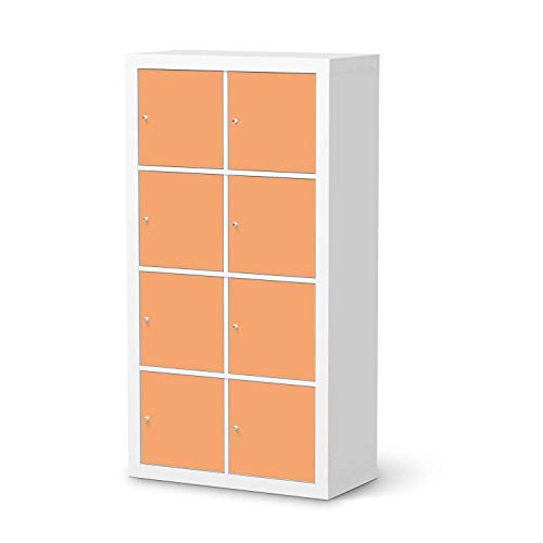Möbelfolie selbstklebend passend für IKEA Kallax Regal 8 Türen I Möbeldeko - Möbel-Aufkleber Folie Tattoo I Wohndeko für Esszimmer und Wohnzimmer - Design: Orange Light von creatisto