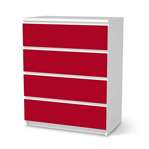 Möbelfolie selbstklebend passend für IKEA Malm Kommode 4 Schubladen I Möbelaufkleber - Möbel-Sticker Aufkleber Folie I Deko Wohnung für Schlafzimmer und Wohnzimmer - Design: Rot Dark Möbelfolie selbstklebend passend für IKEA Malm Kommode 4 Schubladen I Möbelaufkleber - Möbel-Sticker Aufkleber Folie I Deko Wohnung für Schlafzimmer und Wohnzimmer - Design: Rot Dark von creatisto