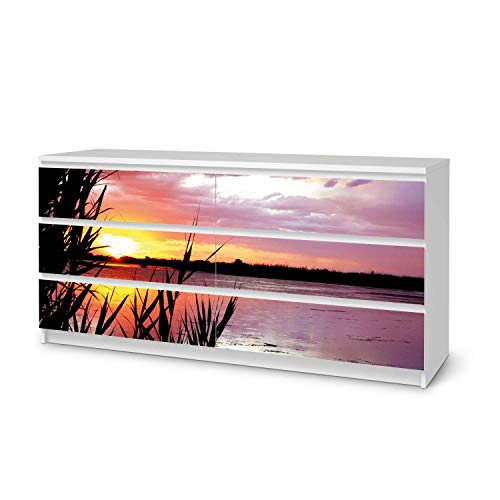 Möbelfolie selbstklebend passend für IKEA Malm Kommode 6 Schubladen (breit) I Möbelaufkleber - Möbel-Sticker Aufkleber Folie I Deko Wohnung für Schlafzimmer und Wohnzimmer - Design: Dream away von creatisto