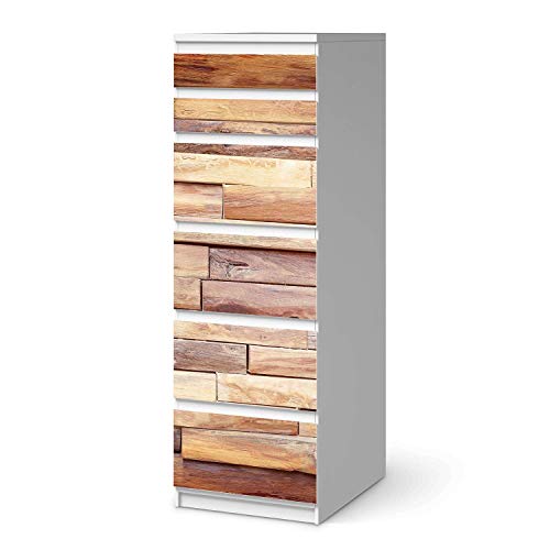 Möbelfolie selbstklebend passend für IKEA Malm Kommode 6 Schubladen (schmal) I Möbeldeko - Möbel-Aufkleber Folie Tattoo I Wohndeko für Esszimmer und Wohnzimmer - Design: Artwood von creatisto
