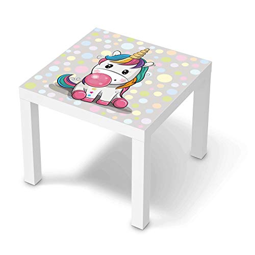 Möbeltattoo für Kinder - passend für IKEA Lack Tisch 55x55 cm I Tolle Möbeldekoration für Baby-Zimmer Deko I Design: Rainbow das Einhorn von creatisto