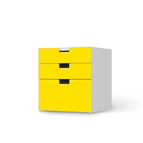 Möbeltattoo für Kinder - passend für IKEA Stuva Kommode - 3 Schubladen (Kombination 1) I Tolle Möbelaufkleber für Kinder-Zimmer Deko I Design: Gelb Dark von creatisto
