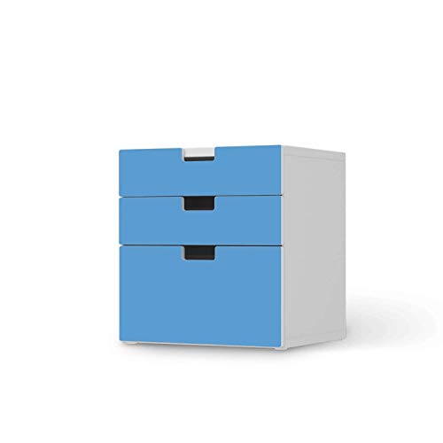 Möbeltattoo für Kinder - passend für IKEA Stuva Kommode - 3 Schubladen (Kombination 1) I Tolle Möbeldekoration für Baby-Zimmer Deko I Design: Blau Light von creatisto