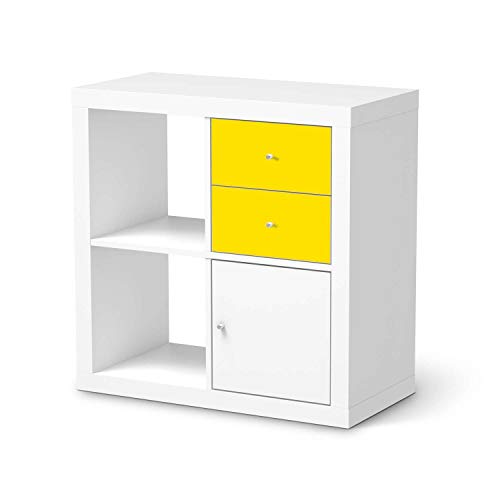 Möbeltattoo passend für IKEA Kallax Regal Schubladen I Möbelaufkleber - Möbel-Folie Tattoo Sticker I Wohn Deko Ideen für Esszimmer, Wohnzimmer - Design: Gelb Dark von creatisto