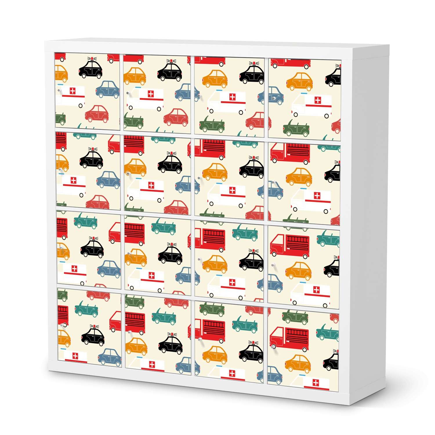 Selbstklebende Folie IKEA Expedit Regal 16 T?ren - Design: Cars von creatisto